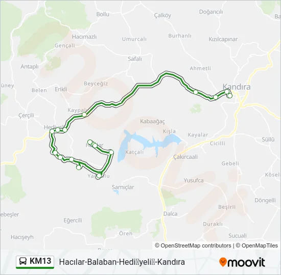 KM13 Bus Line Map