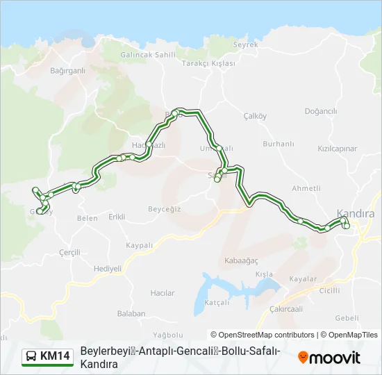 KM14 Bus Line Map