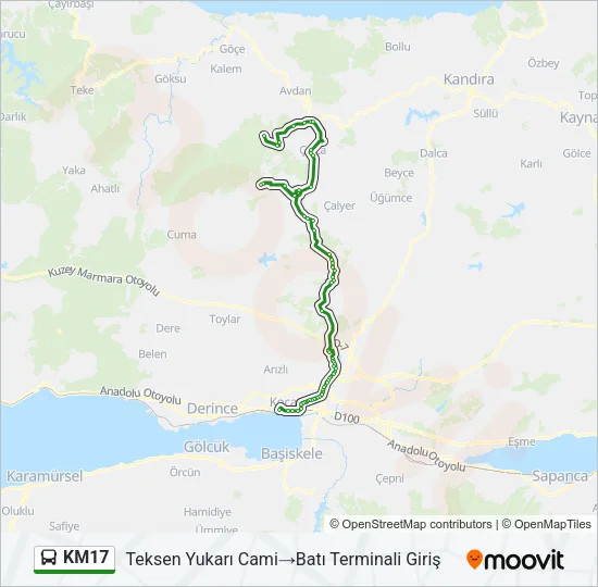 KM17 Bus Line Map