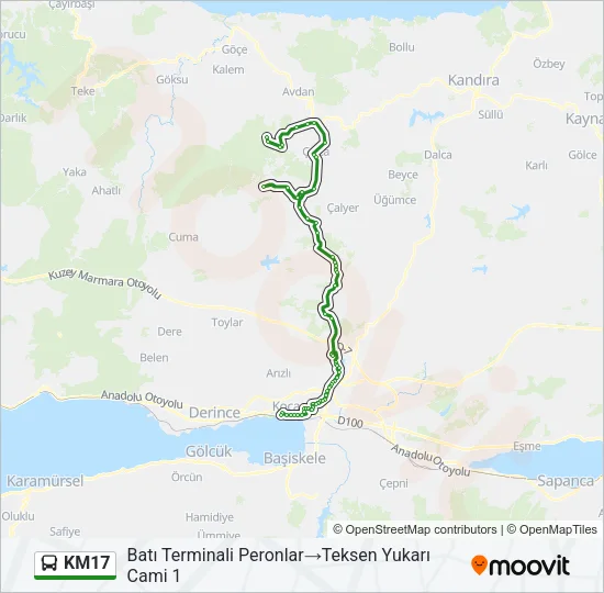 KM17 Bus Line Map