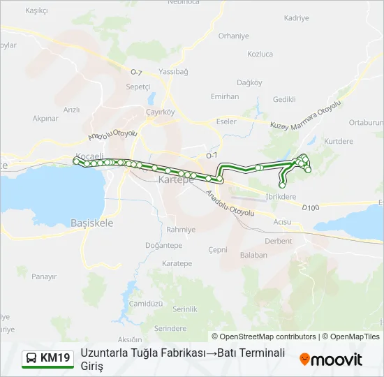 KM19 Bus Line Map