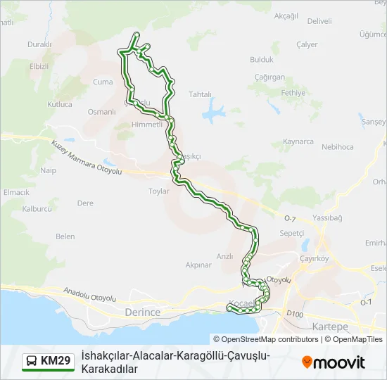KM29 Bus Line Map