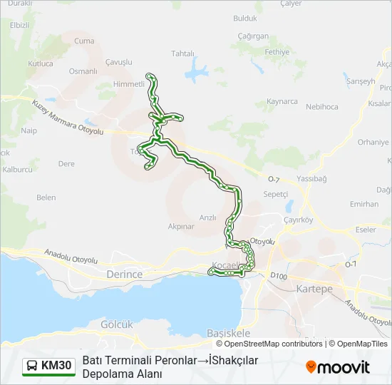 KM30 Bus Line Map