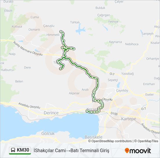 KM30 bus Line Map