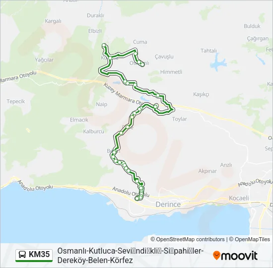 KM35 Bus Line Map