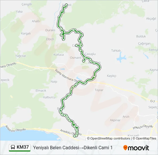 KM37 Bus Line Map