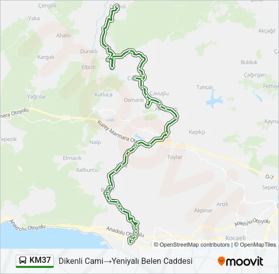KM37 Bus Line Map