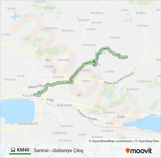 KM40 Bus Line Map