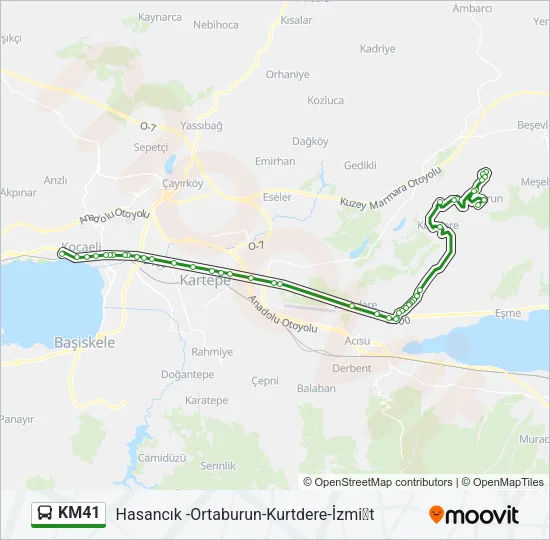 KM41 Bus Line Map