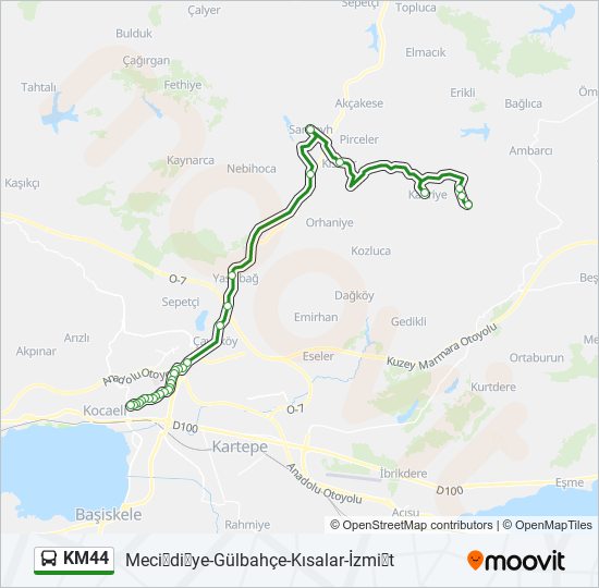 KM44 bus Line Map