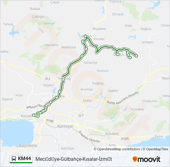 KM44 bus Line Map