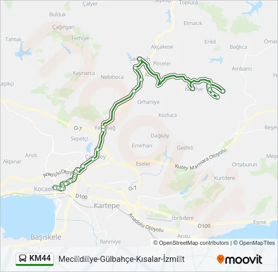 KM44 Bus Line Map