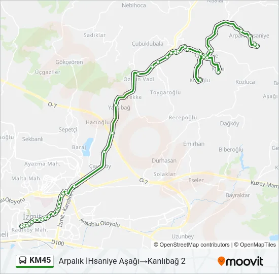 KM45 Bus Line Map