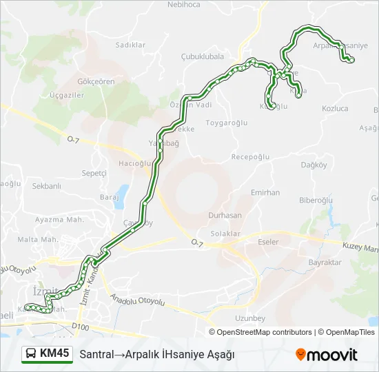 KM45 Bus Line Map