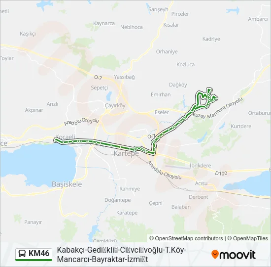 KM46 Bus Line Map
