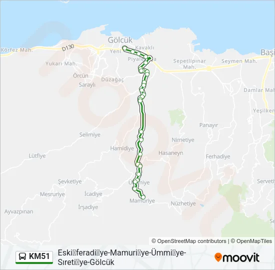 KM51 Bus Line Map