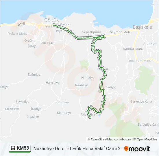 KM53 Bus Line Map