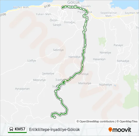 KM57 Bus Line Map
