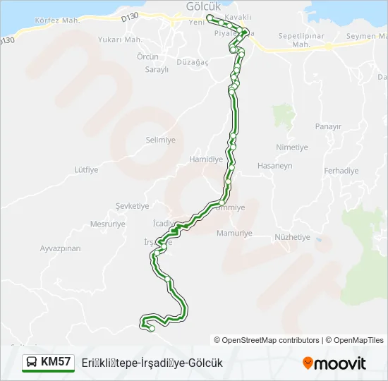 KM57 Bus Line Map