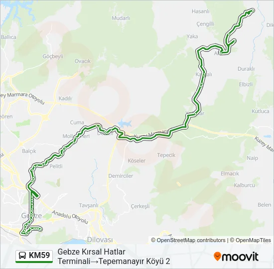 KM59 Bus Line Map