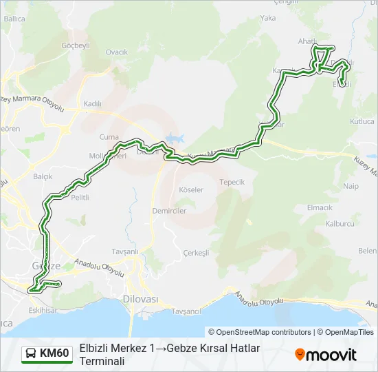 KM60 Bus Line Map