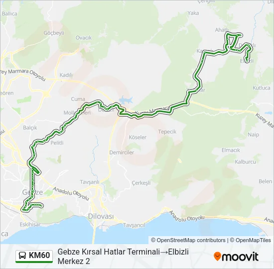 KM60 Bus Line Map