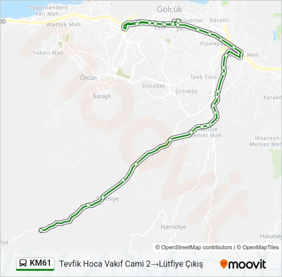 KM61 Bus Line Map