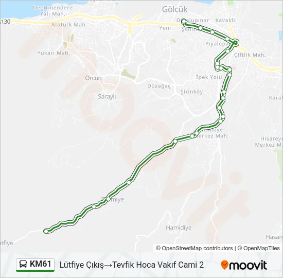 KM61 Bus Line Map