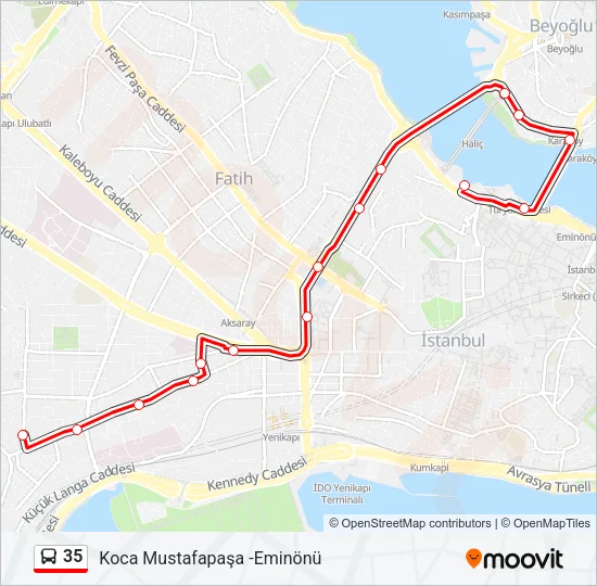 35 Bus Line Map