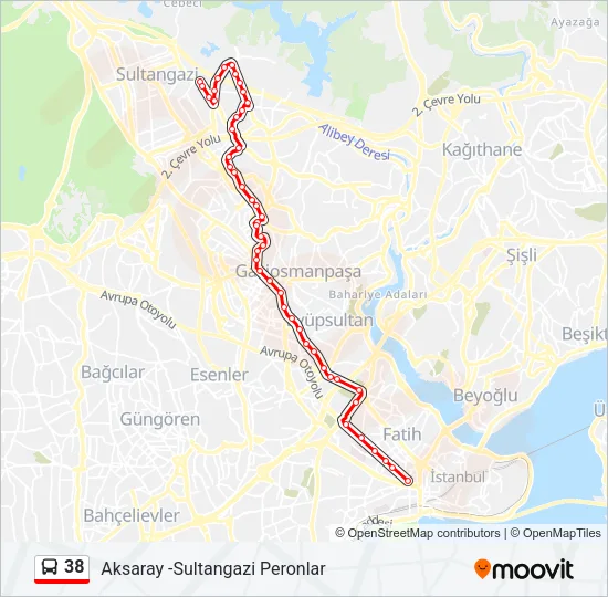 38 Bus Line Map