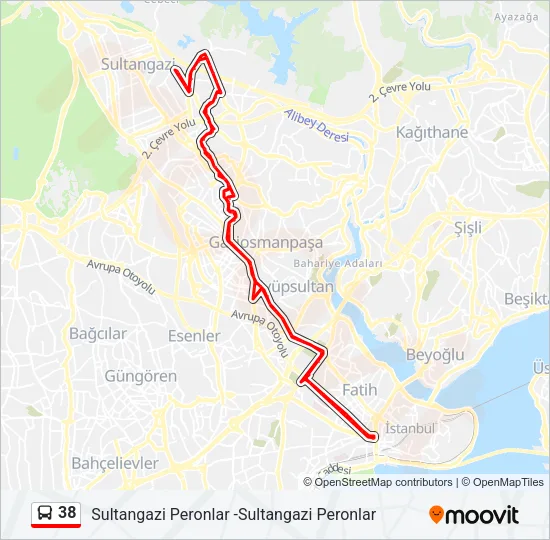 38 Bus Line Map
