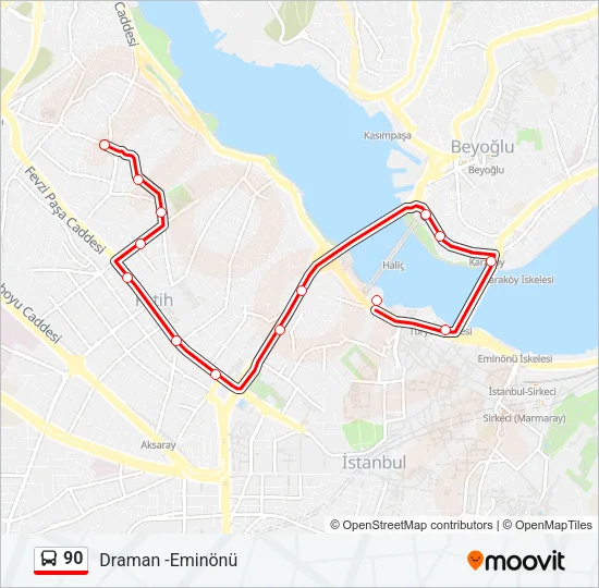 90 Bus Line Map