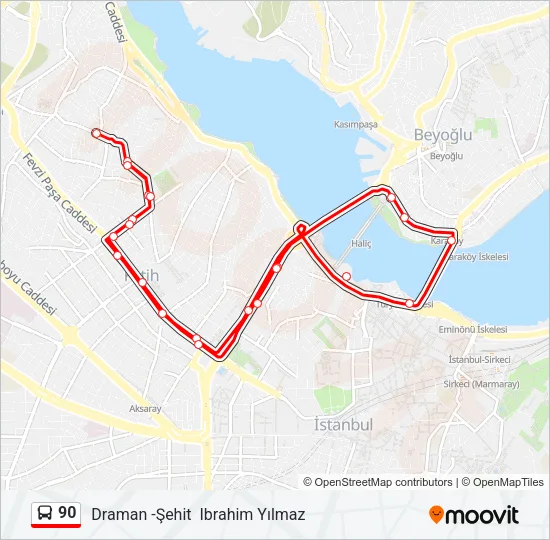 90 Bus Line Map