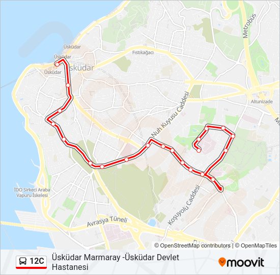12C Bus Line Map
