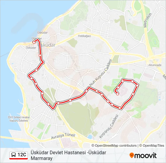 12C Bus Line Map