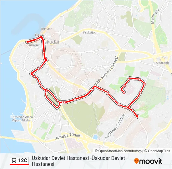 12C Bus Line Map