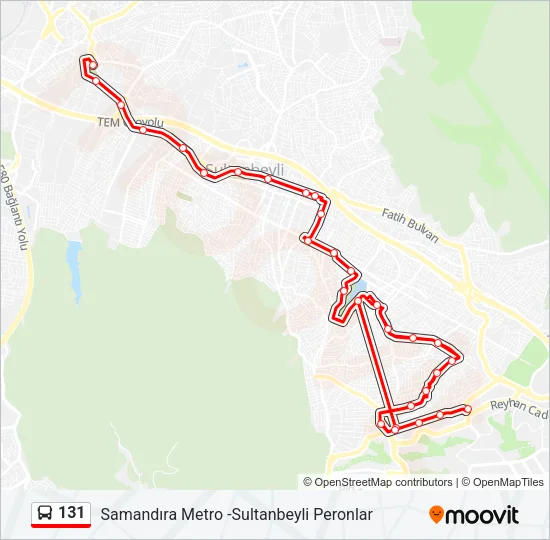 131 Bus Line Map