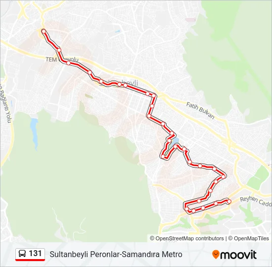 131 Bus Line Map