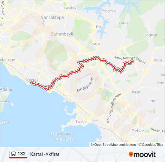 132 bus Line Map