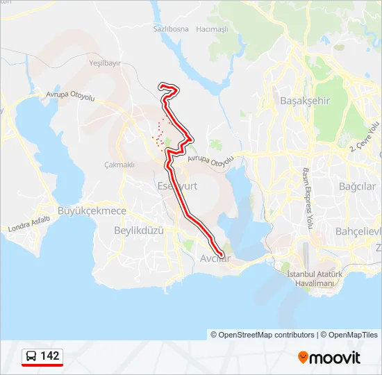 142 Bus Line Map