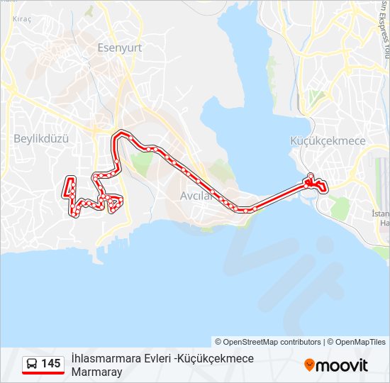 145 bus Line Map