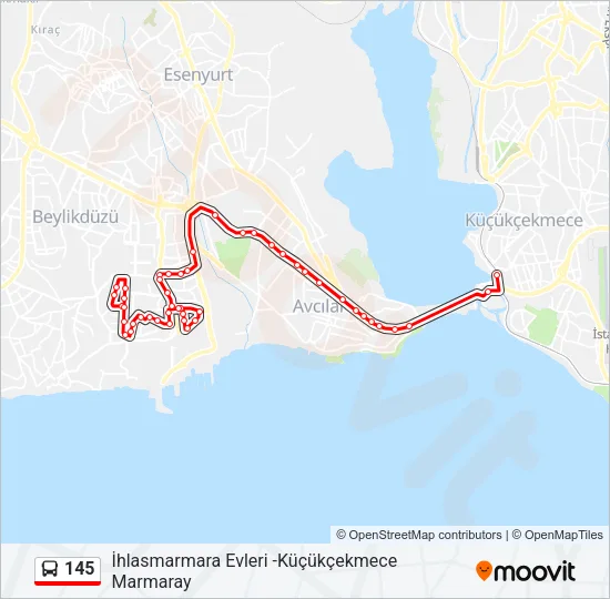 145 Bus Line Map