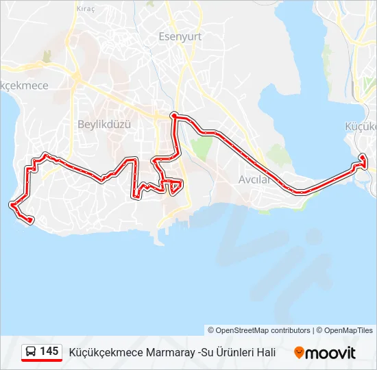 145 Bus Line Map