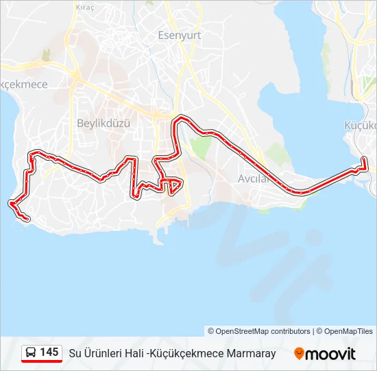 145 Bus Line Map