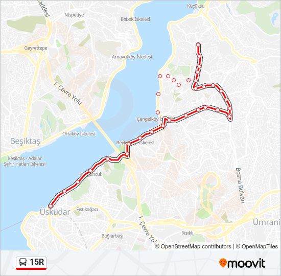 15R bus Line Map