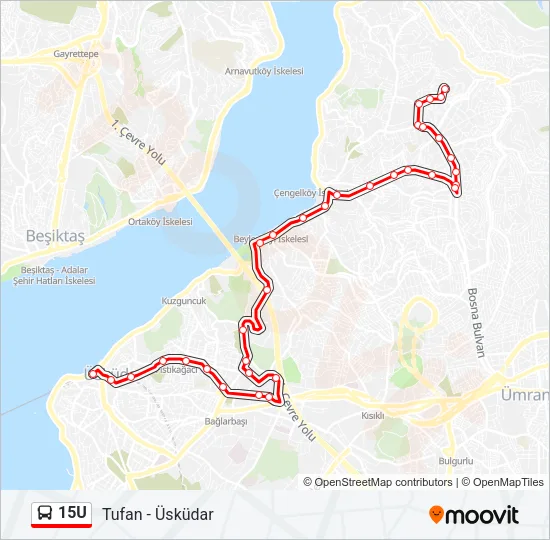 15U Bus Line Map