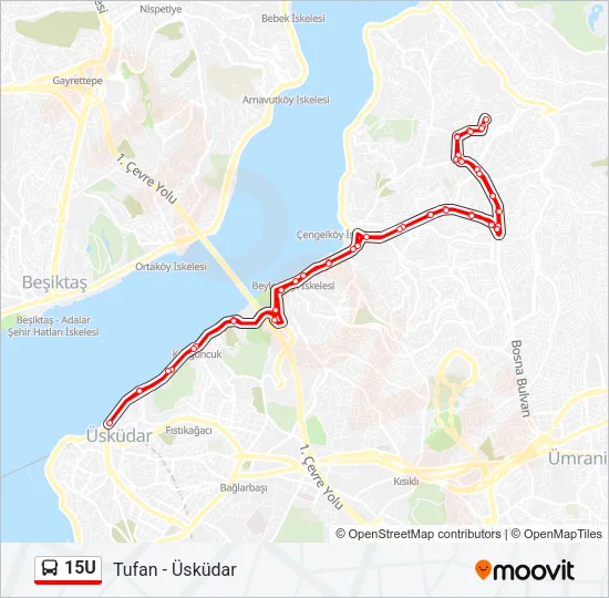 15U Bus Line Map