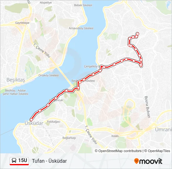 15U Bus Line Map