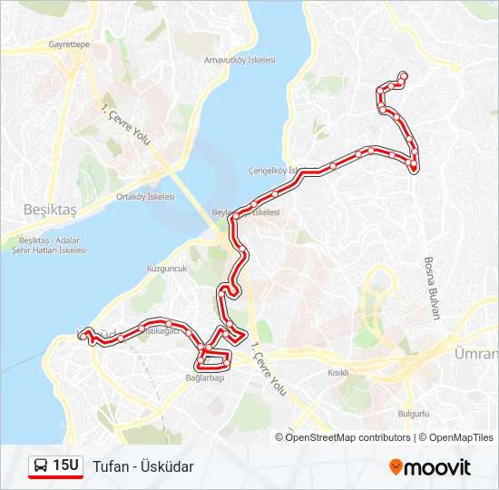 15U Bus Line Map
