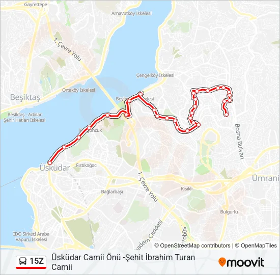 15Z Bus Line Map